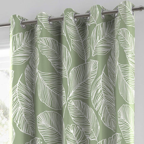 Matteo Leaf Eyelet Curtains by Fusion