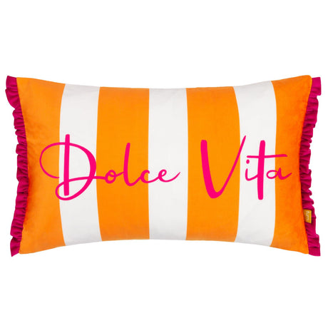 Dolce Vita Striped Velvet Cushion Cover 12" x 20" by furn.