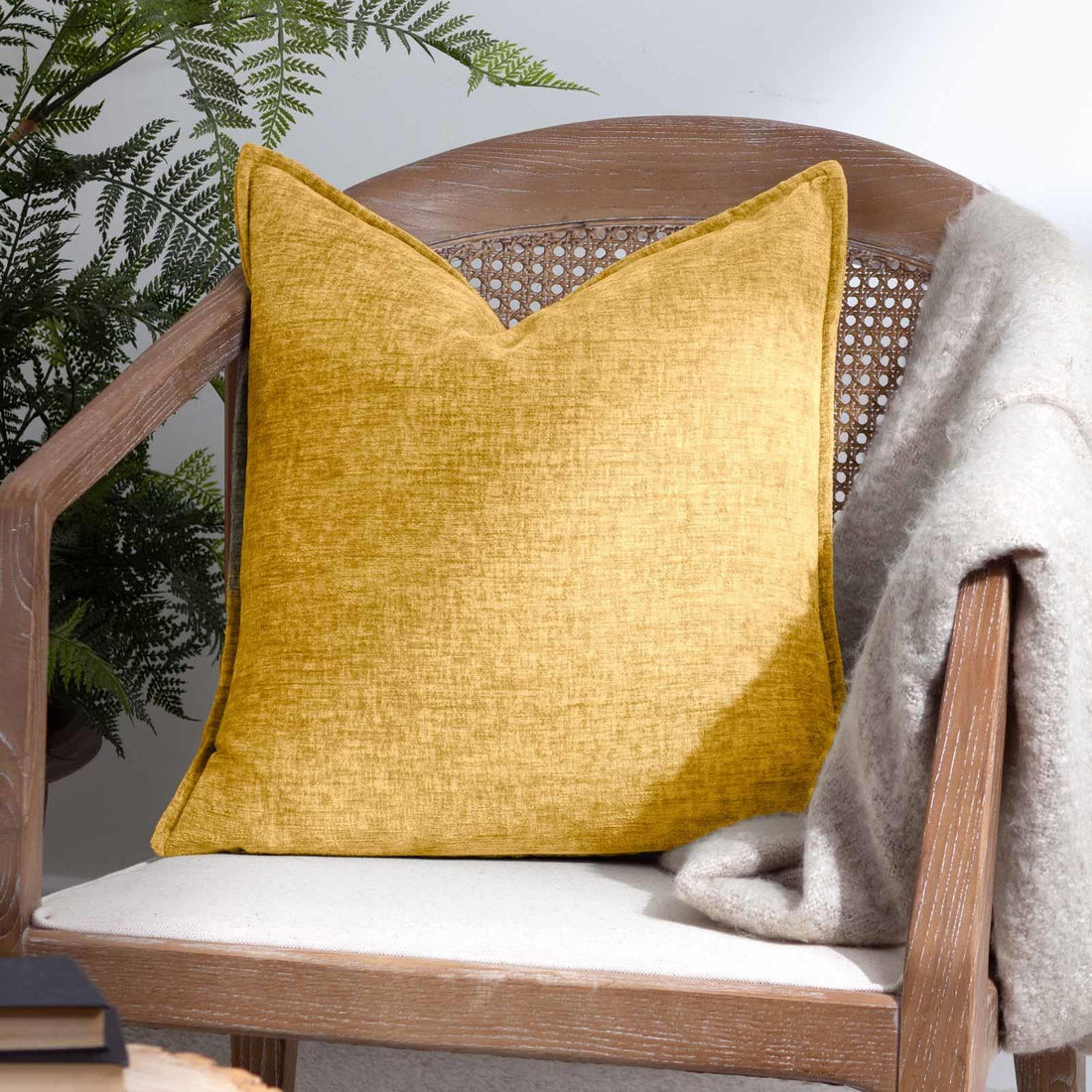 Buxton Super Soft Ochre Cushion Cover 50cm x 50cm (50cmx50cm)