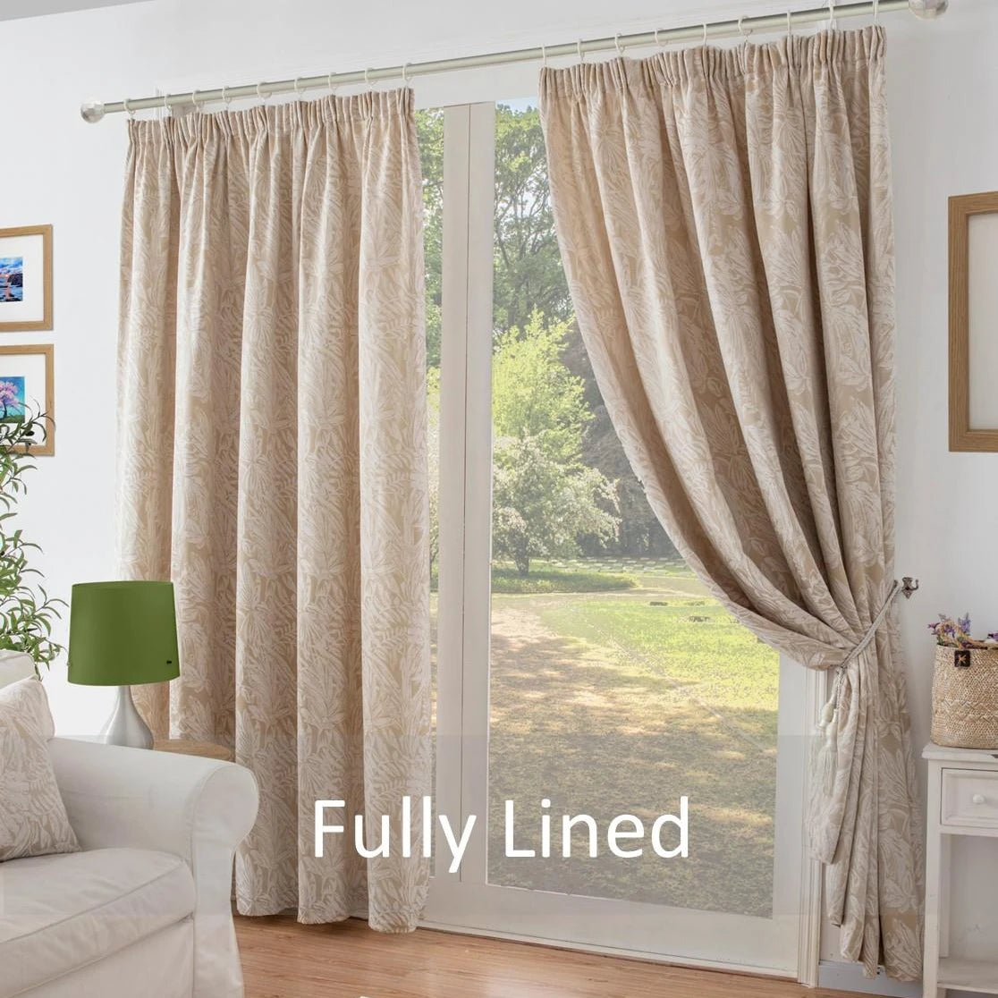Botanic Lined Tape Top Pencil Pleat Curtains by Alan Symonds