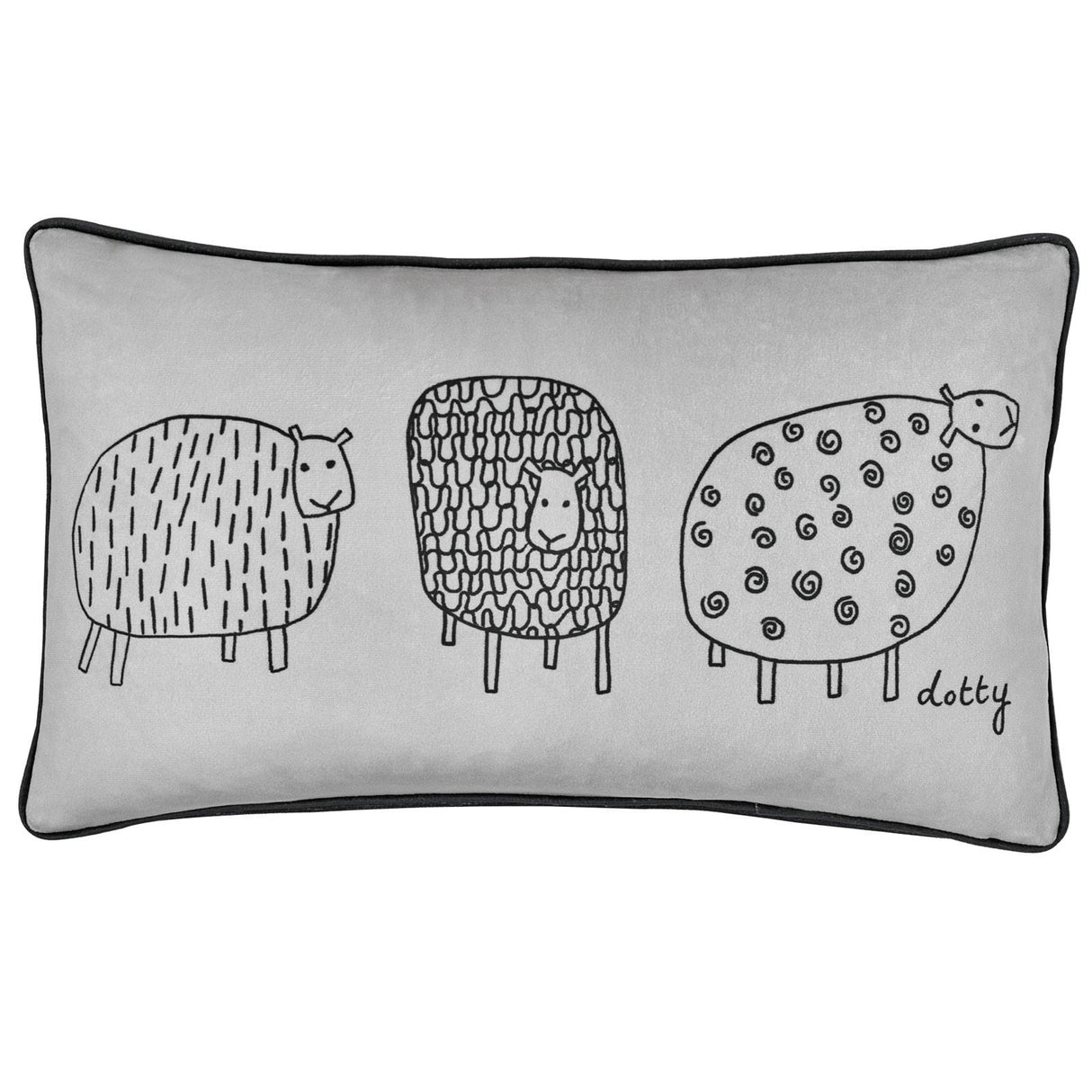 Dotty Sheep Filled Cushion 12" x 20" (30cm x 50cm) by Fusion