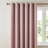 Chenille Blackout Lined Eyelet Curtains - Pink image 2