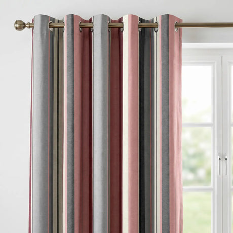 Whitworth Stripe Lined Eyelet Curtains 5