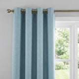 Sorbonne Cotton Lined Ready Made Eyelet Curtains - Light Blue image 2