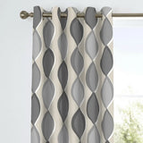 Lennox Cotton Eyelet Curtains Ready Made - Grey image 2