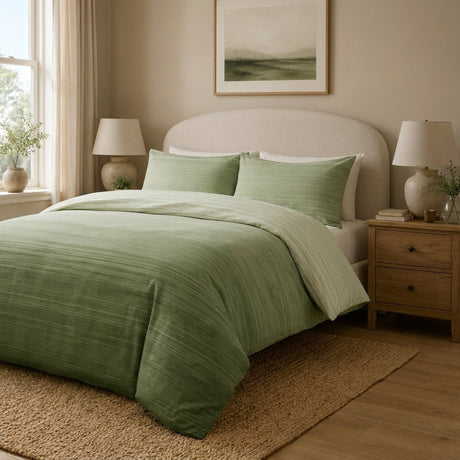 Fairhaven Polycotton Duvet Cover Set - Green