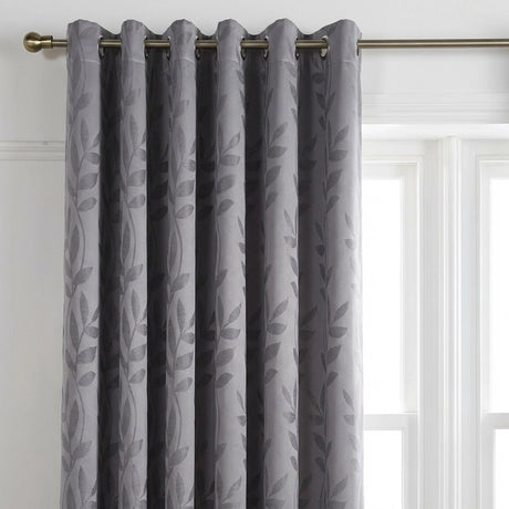 Tivoli Leaf Jacquard Lined Eyelet Curtains 11