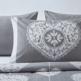 Scandi Heart Flannelette Duvet Cover Set - Grey image 2