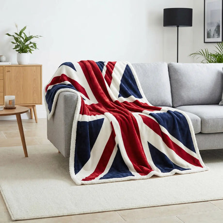 Union Jack Fleece Throw Blanket 130cm x 160cm 3