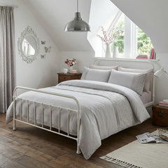 Everdean Grey Duvet Cover Bedding Set