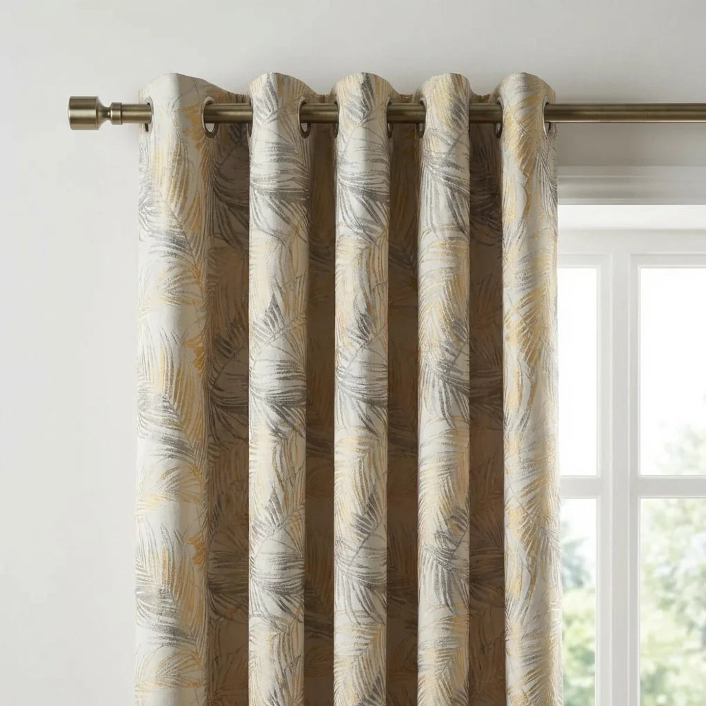 Fiji Lined Eyelet Curtains - Ochre image 2