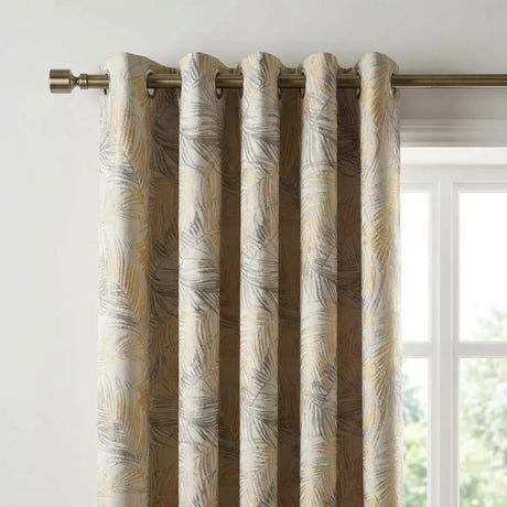 Fiji Lined Eyelet Curtains - Ochre image 2