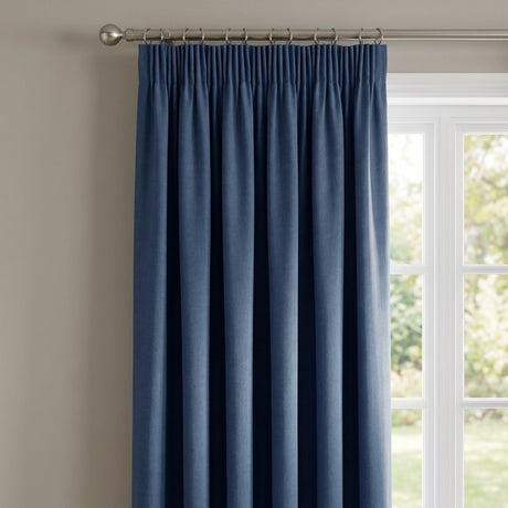 Chenille Blackout Tape Top Pencil Pleat Curtains 2