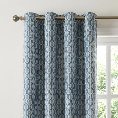Cambourne Thermal Eyelet Curtains - Blue image 2