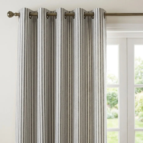 Hebden Lined Eyelet Curtains - Grey image 2