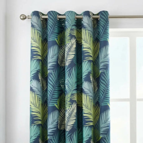 Tropical Ochre Ready Made Eyelet Curtains 2