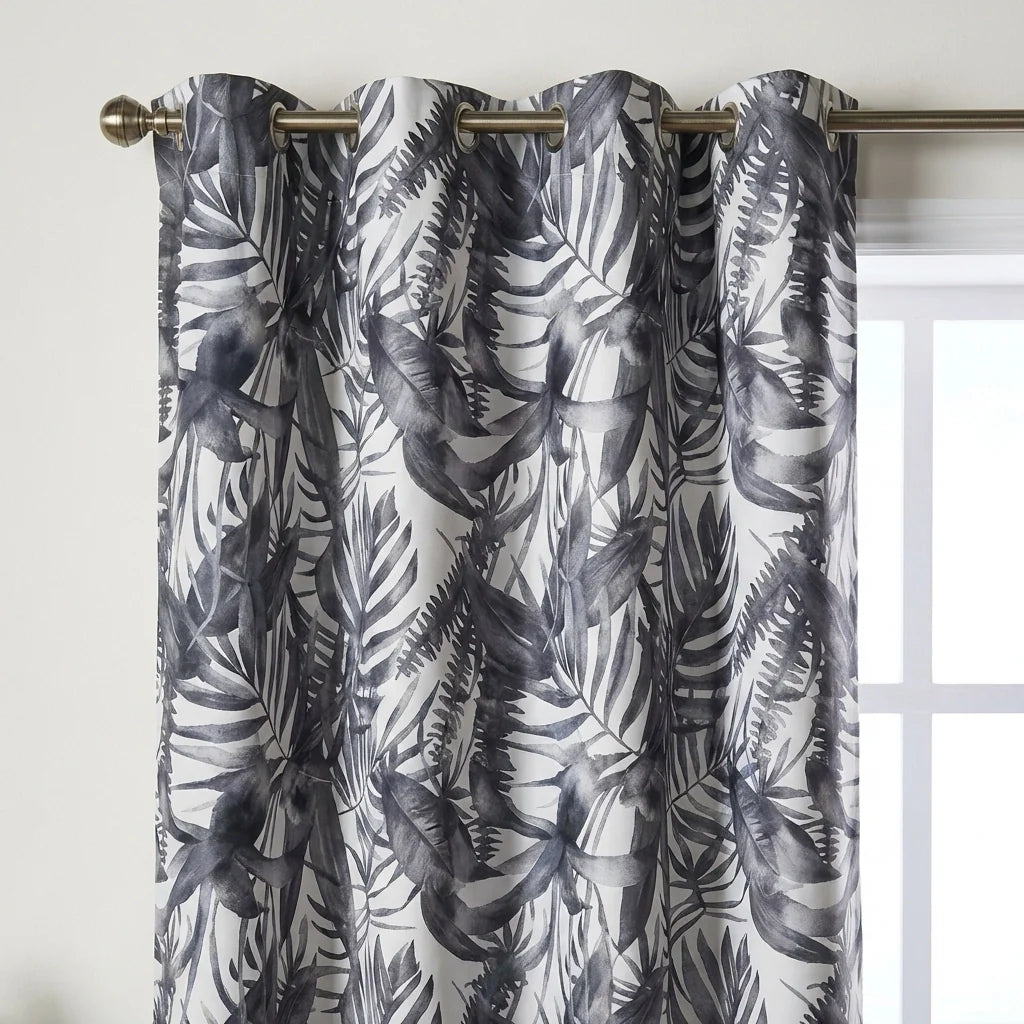 Malay Blockout Eyelet Curtains - Charcoal image 2