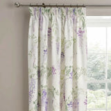 Wisteria Floral Lined Pencil Pleat Curtains - Lilac image 2