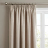 Eclipse Blackout Tape Top Pencil Pleat Curtains - Natural image 2