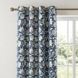 Luna Floral Cotton Ready Made Eyelet Curtains 5