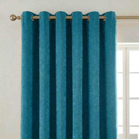 Chenille Blackout Eyelet Ring Top Curtains 14