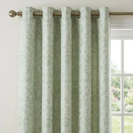Marple Thermal Ready Made Eyelet Curtains - Sage Green image 2