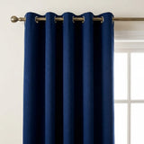 Essential Blackout Eyelet Curtains - Navy image 2