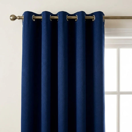 Essential Blackout Eyelet Curtains - Navy image 2