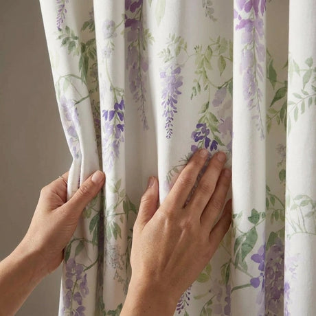 Wisteria Floral Lined Pencil Pleat Curtains 6