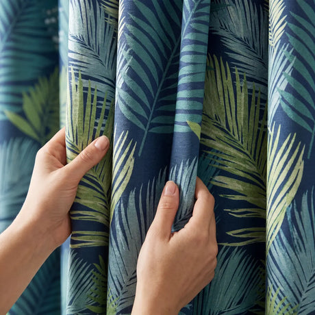 Tropical Ochre Ready Made Eyelet Curtains 3