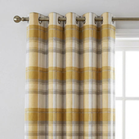 Balmoral Tartan Check Eyelet Curtains Ready Made 27