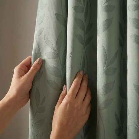 Tivoli Leaf Jacquard Lined Tape Top Pencil Pleat Curtains 15