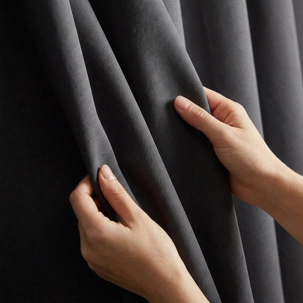 100% Blackout Eyelet Curtains - Charcoal image 3