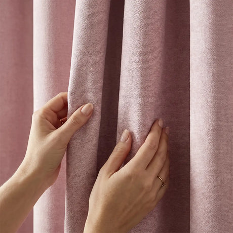 Chenille Blackout Lined Eyelet Curtains 12