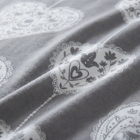 Scandi Heart Flannelette Duvet Cover Set 8