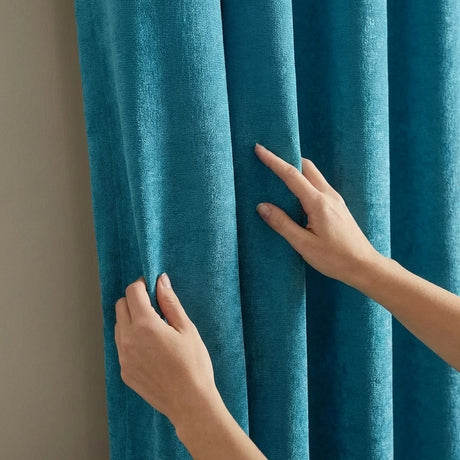 Chenille Blackout Eyelet Ring Top Curtains 15