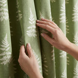 Esher Fern Eyelet Curtains - Green image 3