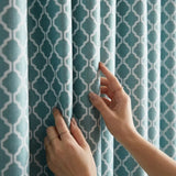 Cotswold Jacquard Eyelet Ring Top Curtains - Teal image 3