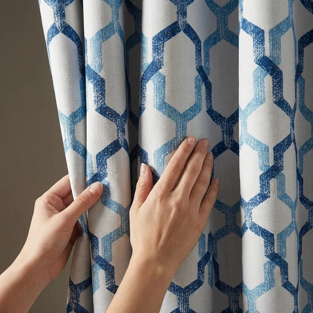 Georgia Blockout Eyelet Curtains - Blue image 3