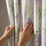 Wisteria Floral Lined Pencil Pleat Curtains - Lilac image 3