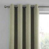 Strata Thermal Dim Out Woven Eyelet Curtains Pair - Green image 3