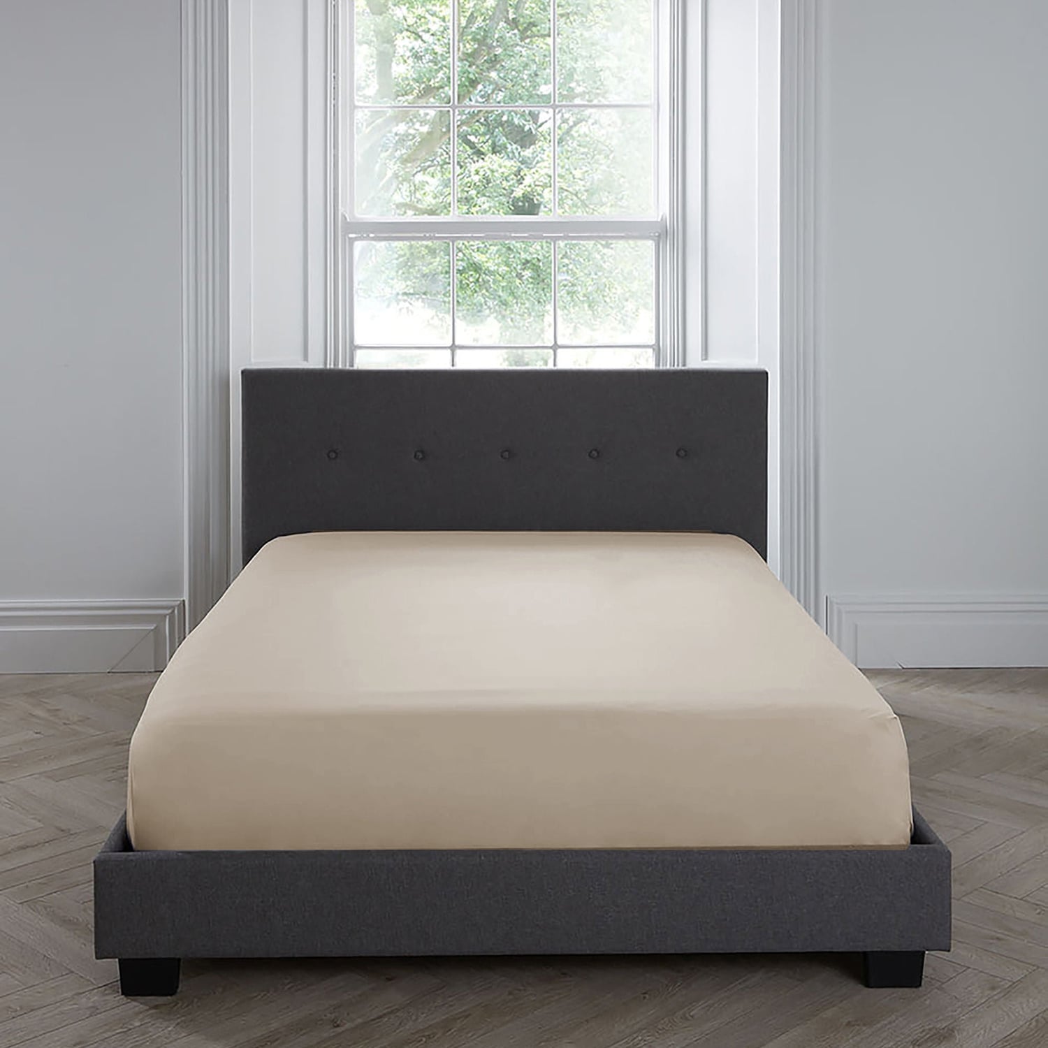 200 Thread Count Cotton 35cm Extra Deep Fitted Sheet - Natural