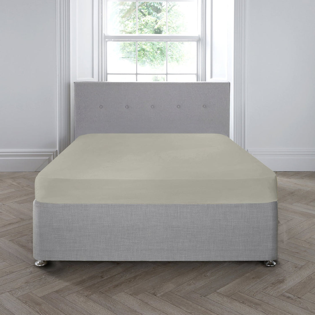 200 Thread Count 35cm Extra Deep Silver 100% Cotton Fitted Sheet