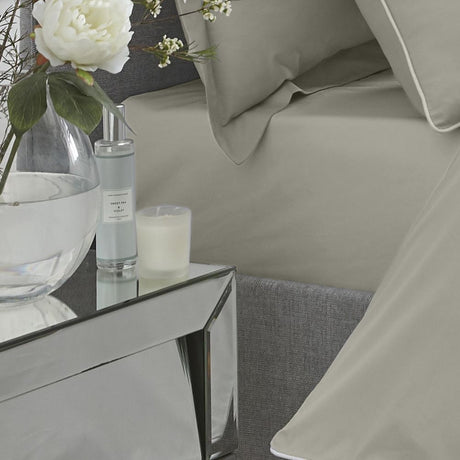 200 Thread Count Cotton 35cm Extra Deep Fitted Sheet - Silver - 200 Thread Count Plain Dye 35Cm Deep Fitted Bed Sheet In Silver 2