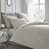 200 Thread Count 100% Cotton Duvet Cover Set - Silver with White Piping