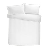 200 Thread Count 100% Cotton Duvet Cover Set - White with Silver Piping - 200 Thread Count Plain Dye Duvet Cover Set In White With Silver Piping 3