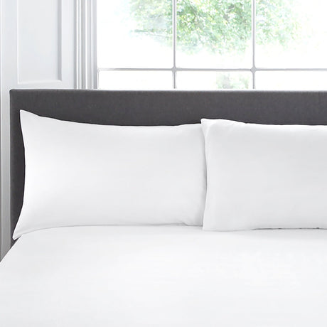 200 Thread Count Cotton Pillowcases Pair - 200 Thread Count Plain Dye Pair Of Housewife Pillowcases In White 50 X 75Cm 1