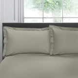 200 Thread Count Cotton Pillowcases Pair - 200 Thread Count Plain Dye Pair Of Oxford Pillowcases In Silver 50 X 75Cm 1