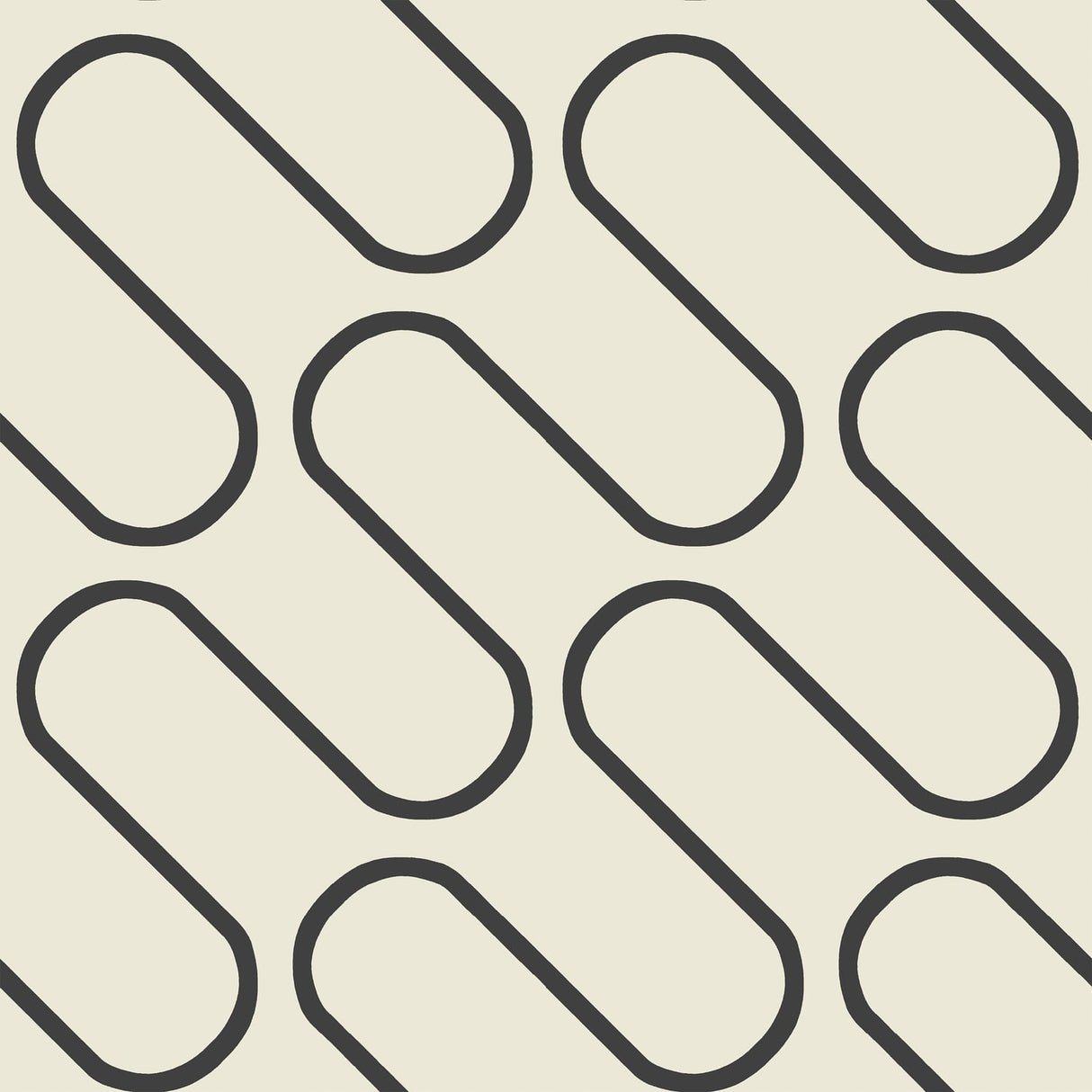 Catherine Lansfield Linear Curve Black Geometric Wallpaper - Linear Curve Geometric Cream