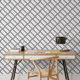 Catherine Lansfield Linear Curve Geometric Duvet Cover Set - Black - Linear Curve Geometric White Black
